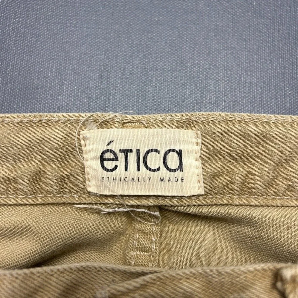 Etica Wide Leg Jeans Women's 26 Brown High Rise Frayed Hem Raw Hem Denim Casual - Picture 2 of 12